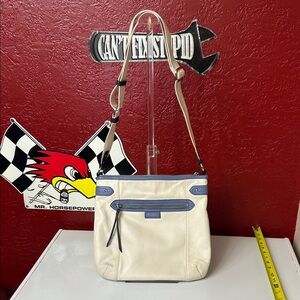 Coach Cream and Blue Crossbody Bag